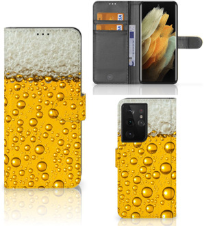 B2Ctelecom Telefoonhoesje Samsung Galaxy S21 Ultra Flip Cover Valentijn Cadeautje hem Bier