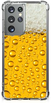 B2Ctelecom Telefoonhoesje  Samsung Galaxy S21 Ultra Hippe Hoesjes met transparante rand Bier