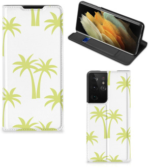 B2Ctelecom Telefoonhoesje Samsung Galaxy S21 Ultra Magnet Case Palmtrees