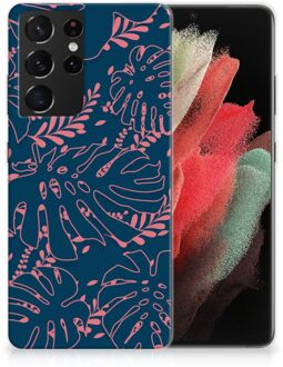 B2Ctelecom Telefoonhoesje Samsung Galaxy S21 Ultra Silicone Back Cover Palm Leaves