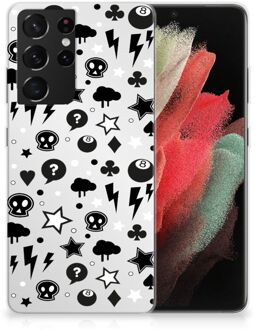 B2Ctelecom Telefoonhoesje Samsung Galaxy S21 Ultra Silicone Back Cover Silver Punk