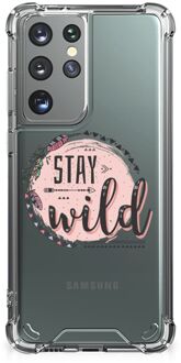 B2Ctelecom Telefoonhoesje  Samsung Galaxy S21 Ultra Telefoontas met transparante rand Boho Stay Wild