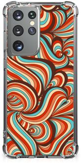 B2Ctelecom Telefoonhoesje  Samsung Galaxy S21 Ultra TPU Case anti-shock met transparante rand Retro