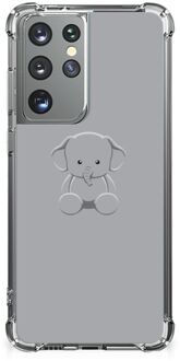 B2Ctelecom Telefoonhoesje  Samsung Galaxy S21 Ultra TPU Case met transparante rand Baby Olifant