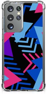 B2Ctelecom Telefoonhoesje  Samsung Galaxy S21 Ultra TPU Case met transparante rand Funky Triangle