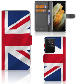 B2Ctelecom Telefoonhoesje Samsung Galaxy S21 Ultra Wallet Book Case Groot-Brittannië