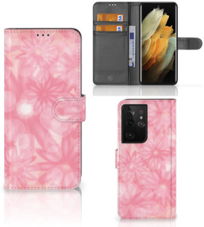 B2Ctelecom Telefoonhoesje Samsung Galaxy S21 Ultra Wallet Book Case Spring Flowers