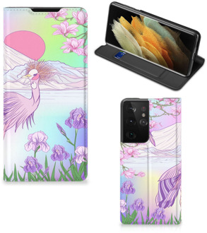 B2Ctelecom Telefoonhoesje Samsung Galaxy S21 Ultra Wallet Bookcase Vogel