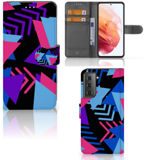 B2Ctelecom Telefoonhoesje Samsung Galaxy S21 Wallet Book Case Design Funky Triangle