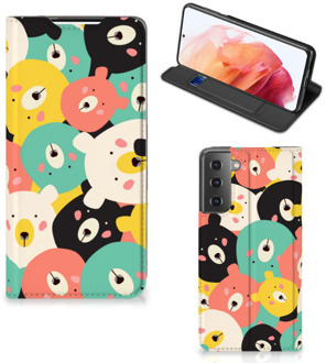 B2Ctelecom Telefoonhoesje Samsung Galaxy S21 Wallet Bookcase Bears