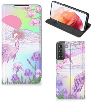 B2Ctelecom Telefoonhoesje Samsung Galaxy S21 Wallet Bookcase Vogel