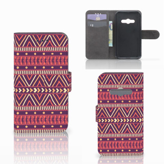 B2Ctelecom Telefoonhoesje Samsung Galaxy Xcover 3 | Xcover 3 VE Book Case Hoesje Aztec Purple