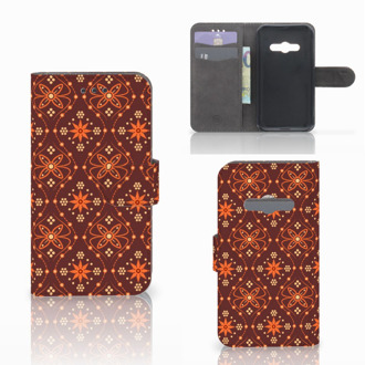 B2Ctelecom Telefoonhoesje Samsung Galaxy Xcover 3 | Xcover 3 VE Book Case Hoesje Batik Brown