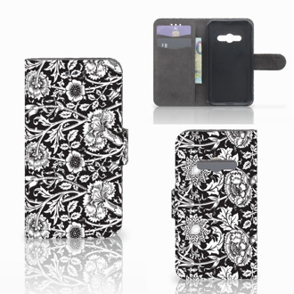 B2Ctelecom Telefoonhoesje Samsung Galaxy Xcover 3 | Xcover 3 VE Book Case Hoesje Black Flowers