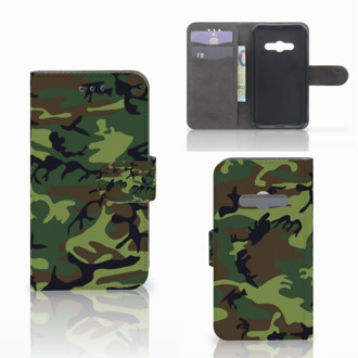 B2Ctelecom Telefoonhoesje Samsung Galaxy Xcover 3 | Xcover 3 VE Book Case Hoesje Design Army Dark