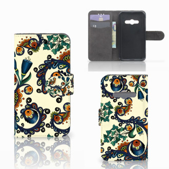 B2Ctelecom Telefoonhoesje Samsung Galaxy Xcover 3 | Xcover 3 VE Book Case Hoesje Design Barok Flower