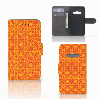 B2Ctelecom Telefoonhoesje Samsung Galaxy Xcover 3 | Xcover 3 VE Book Case Hoesje Design Batik Orange