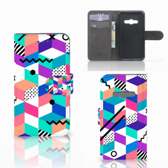 B2Ctelecom Telefoonhoesje Samsung Galaxy Xcover 3 | Xcover 3 VE Book Case Hoesje Design Blocks Colorful