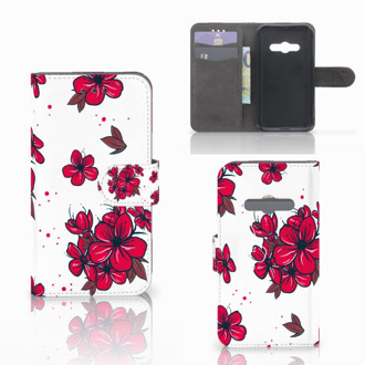 B2Ctelecom Telefoonhoesje Samsung Galaxy Xcover 3 | Xcover 3 VE Book Case Hoesje Design Blossom Red