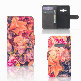 B2Ctelecom Telefoonhoesje Samsung Galaxy Xcover 3 | Xcover 3 VE Book Case Hoesje Design Bosje Bloemen