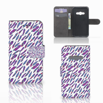 B2Ctelecom Telefoonhoesje Samsung Galaxy Xcover 3 | Xcover 3 VE Book Case Hoesje Design Feathers Color