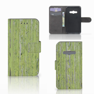 B2Ctelecom Telefoonhoesje Samsung Galaxy Xcover 3 | Xcover 3 VE Book Case Hoesje Design Green Wood