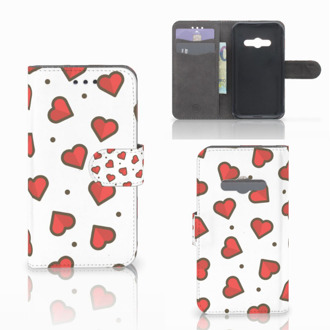 B2Ctelecom Telefoonhoesje Samsung Galaxy Xcover 3 | Xcover 3 VE Book Case Hoesje Design Hearts