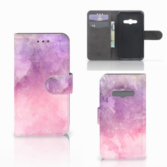 B2Ctelecom Telefoonhoesje Samsung Galaxy Xcover 3 | Xcover 3 VE Book Case Hoesje Design Pink Purple Paint