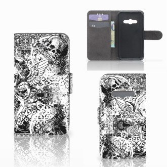 B2Ctelecom Telefoonhoesje Samsung Galaxy Xcover 3 | Xcover 3 VE Book Case Hoesje Design Skulls Angel