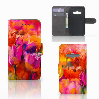 B2Ctelecom Telefoonhoesje Samsung Galaxy Xcover 3 | Xcover 3 VE Book Case Hoesje Design Tulpen