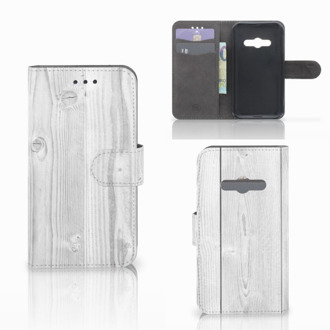 B2Ctelecom Telefoonhoesje Samsung Galaxy Xcover 3 | Xcover 3 VE Book Case Hoesje Design White Wood