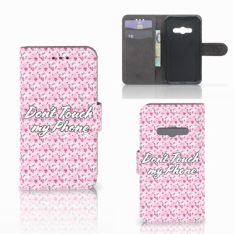 B2Ctelecom Telefoonhoesje Samsung Galaxy Xcover 3 | Xcover 3 VE Book Case Hoesje Flowers Pink DTMP