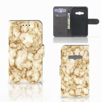 B2Ctelecom Telefoonhoesje Samsung Galaxy Xcover 3 | Xcover 3 VE Book Case Hoesje Marmer Goud