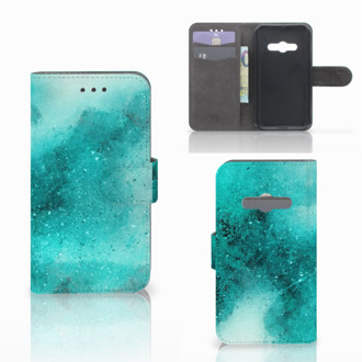 B2Ctelecom Telefoonhoesje Samsung Galaxy Xcover 3 | Xcover 3 VE Book Case Hoesje Painting Blue