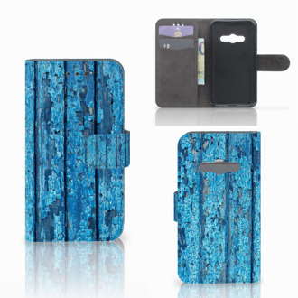 B2Ctelecom Telefoonhoesje Samsung Galaxy Xcover 3 | Xcover 3 VE Book Case Hoesje Wood Blue