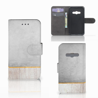 B2Ctelecom Telefoonhoesje Samsung Galaxy Xcover 3 | Xcover 3 VE Book Case Hoesje Wood Concrete