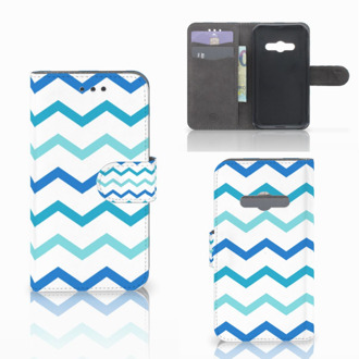 B2Ctelecom Telefoonhoesje Samsung Galaxy Xcover 3 | Xcover 3 VE Book Case Hoesje Zigzag Blauw