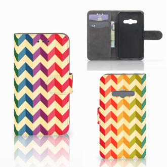 B2Ctelecom Telefoonhoesje Samsung Galaxy Xcover 3 | Xcover 3 VE Book Case Hoesje Zigzag Color