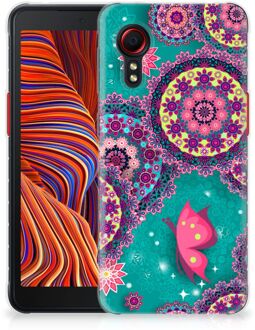 B2Ctelecom Telefoonhoesje Samsung Galaxy Xcover 5 Back Cover Siliconen Hoesje Cirkels en Vlinders