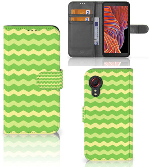 B2Ctelecom Telefoonhoesje Samsung Galaxy Xcover 5 Book Case Waves Green