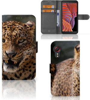 B2Ctelecom Telefoonhoesje Samsung Galaxy Xcover 5 Book Cover Cadeautjes voor Jongens Luipaard