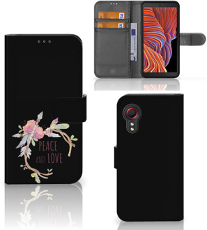 B2Ctelecom Telefoonhoesje Samsung Galaxy Xcover 5 Bookcase Boho Text