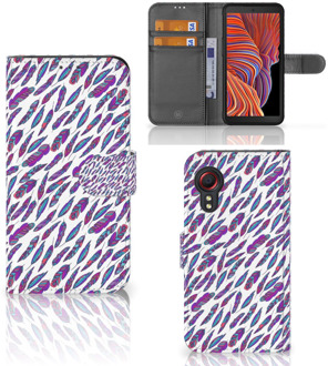 B2Ctelecom Telefoonhoesje Samsung Galaxy Xcover 5 Flip Cover Feathers Color