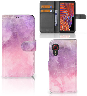 B2Ctelecom Telefoonhoesje Samsung Galaxy Xcover 5 Flipcase Pink Purple Paint