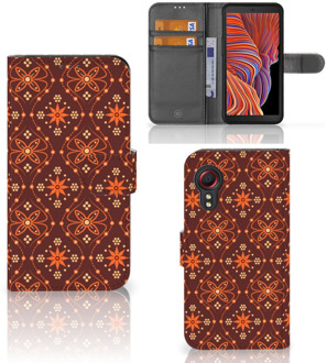 B2Ctelecom Telefoonhoesje Samsung Galaxy Xcover 5 Wallet Book Case Batik Brown