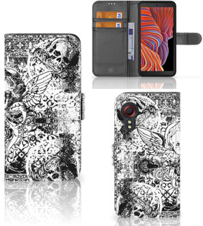 B2Ctelecom Telefoonhoesje Samsung Galaxy Xcover 5 Wallet Book Case Skulls Angel