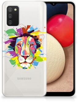 B2Ctelecom Telefoonhoesje Samsung M02s | Samsung Galaxy A02s Back Cover Siliconen Hoesje Super als Cadeautjes voor Jongens Lion Color