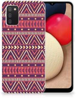 B2Ctelecom Telefoonhoesje Samsung M02s | Samsung Galaxy A02s Leuk TPU Backcase Aztec Purple