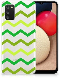 B2Ctelecom Telefoonhoesje Samsung M02s | Samsung Galaxy A02s TPU Siliconen Hoesje met Foto Zigzag Groen