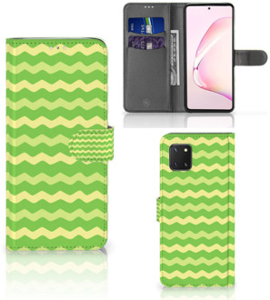 B2Ctelecom Telefoonhoesje Samsung Note 10 Lite Book Case Waves Green